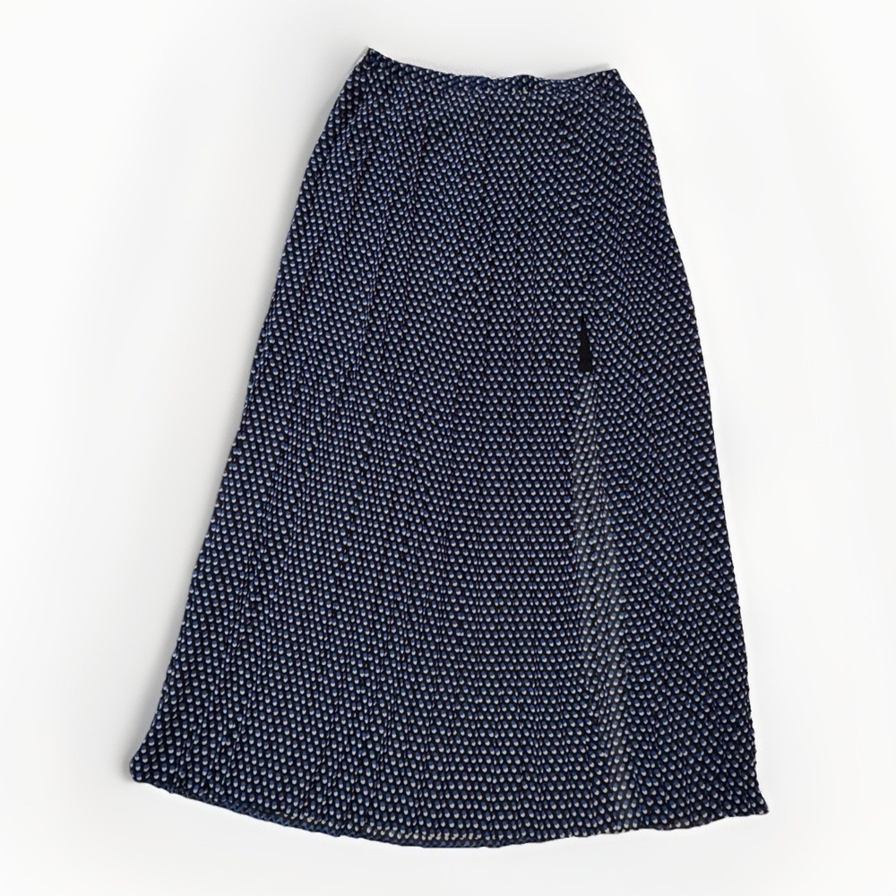 Michael Kors Geometric Pattern Maxi Skirt Womens Size M Front Slit Short Lining